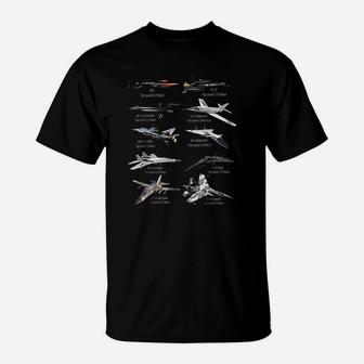 Military Fastest Jet Fighters Aircraft Plane Of The World T-Shirt - Seseable