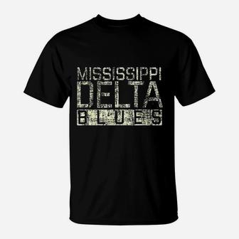 Mississippi Delta Blues Vintage Retro Distressed T-Shirt - Seseable