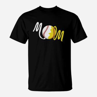 Mom Baseball And Softball T-Shirt - Seseable