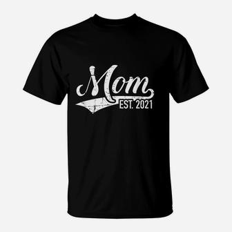 Mom Est 2021 New Mommy T-Shirt - Seseable