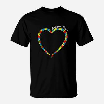 Mom Heart Of Puzzle Peaces Cute Gift T-Shirt - Seseable