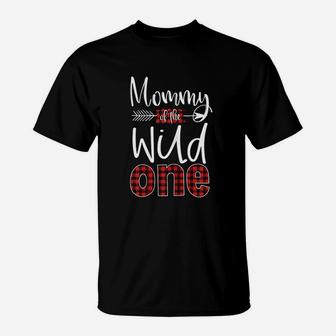 Mommy Of The Wild One Buffalo Plaid T-Shirt - Seseable