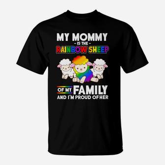 Mommy Rainbow Sheep Family Proud Gay Pride Mom T-Shirt - Seseable