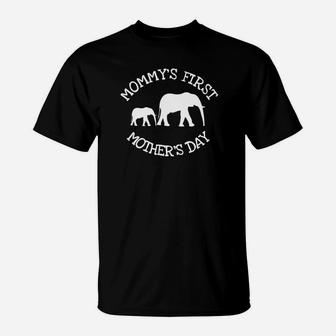 Mommys First Mothers Day For Elephant Lovers T-Shirt - Seseable