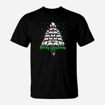 Mooey Christmas Cow Christmas Tree For Cow Lovers T-Shirt - Seseable