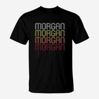Morgan Retro Wordmark Pattern Vintage Style T-Shirt - Seseable