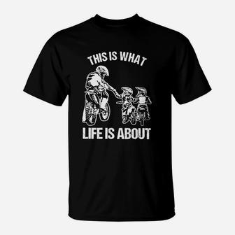 Motocross Dad Father And Kids, best christmas gifts for dad T-Shirt - Seseable