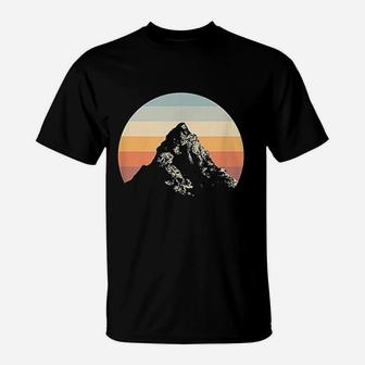 Mountain Sunset Circle Rainbow Outdoors Nature Hiking Fan T-Shirt - Seseable