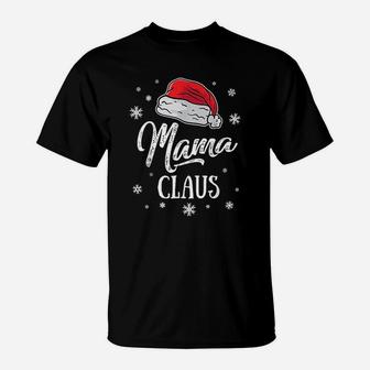 Mrs Mama Santa Claus Christmas Mom Matching Family Couple T-Shirt - Seseable