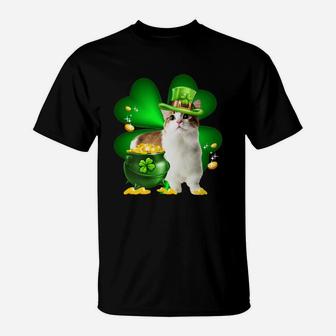 Munchkin Shamrock St Patricks Day Irish Great Cat Lovers T-Shirt - Seseable