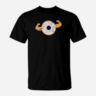 Muscle Donut Funny Powerlifting Shirt Fathers Day Premium T-Shirt - Seseable
