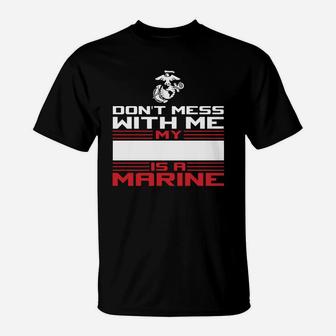 My Daddy Is A Marine, Custom Design Template T-Shirt - Seseable