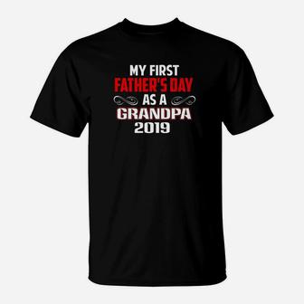 My First Fathers Day As A Grandpa 2019 Fathers Day Gift Premium T-Shirt - Seseable