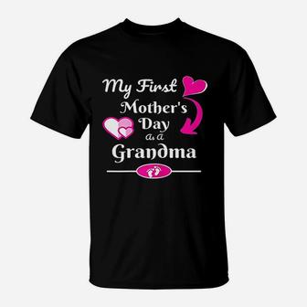My First Mothers Day As Grandma Cute Gift For Mother T-Shirt - Seseable
