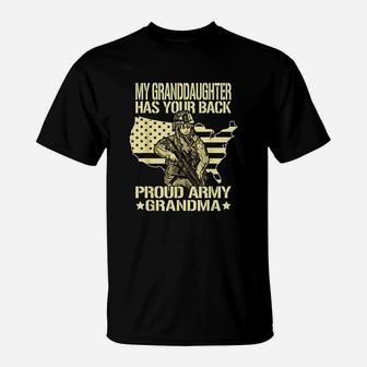 My Granddaughter Has Your Back Proud Army Grandma T-Shirt - Seseable