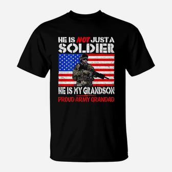 My Grandson My Soldier Proud Army Grandad T-Shirt - Seseable