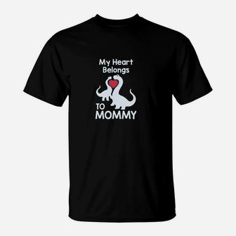 My Heart Belongs To Mommy Cute Love Mothers Day Kids T-Shirt - Seseable