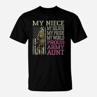 My Niece My Soldier Hero Proud Army Aunt Military Auntie T-Shirt - Seseable