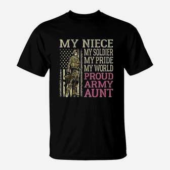 My Niece My Soldier Hero Proud Army Aunt Military Auntie T-Shirt - Seseable
