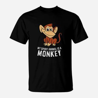 My Spirit Animal Is A Monkey Cute Monkey Lover Gift T-Shirt - Seseable