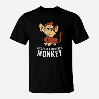 My Spirit Animal Is A Monkey Cute Monkey Lover Gift T-Shirt - Seseable