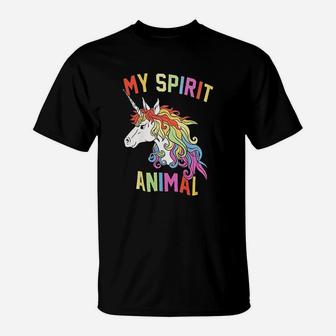 My Spirit Animal Unicorn Magical Rainbow Funny T-Shirt - Seseable