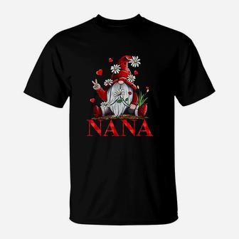 Nana Gnome Valentines Day Matching Family Gifts For Grandma T-Shirt - Seseable