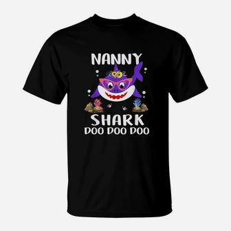 Nanny Shark Mothers Day Gift Idea For Mother Wife T-Shirt - Seseable