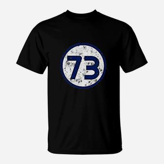 Nerdy Number 73 Blue Circle Math Science Teacher Geek Gift T-Shirt - Seseable