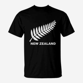 New Zealand Retro Soccer Rugby Kiwi Fern Crest Graphic T-Shirt - Seseable