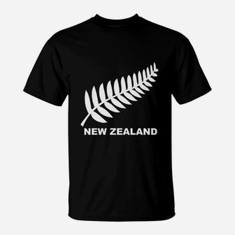 New Zealand Retro Soccer Rugby Kiwi Fern Crest T-Shirt - Seseable
