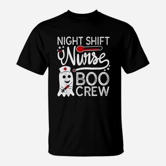 Night Shift Nurse Boo Crew Halloween Costume Ghost Rn Nurse T-Shirt - Seseable