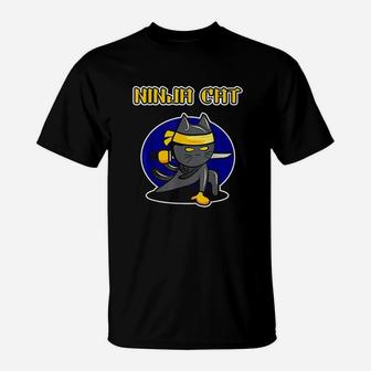 Ninja Cat For Men And Women Cool Ninja Cat T-Shirt - Seseable