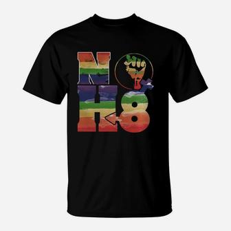 No Hate Tshirt Rainbow Gender Black Pride Equality Gay T-Shirt - Seseable