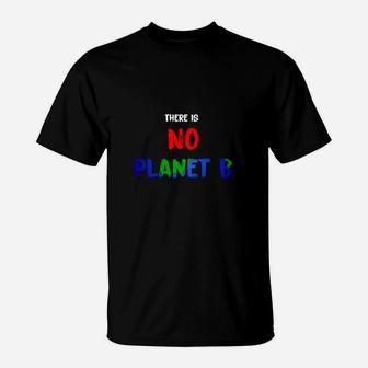 No Planet B T-Shirt, Umweltbewusstes Statement in Schwarz - Seseable