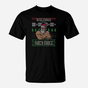 Nordic Swole Santa Weihnachts-Workout T-Shirt, Weihnachten Motiv - Seseable