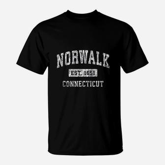 Norwalk Connecticut Ct Vintage Established Sports Design T-Shirt | Seseable CA