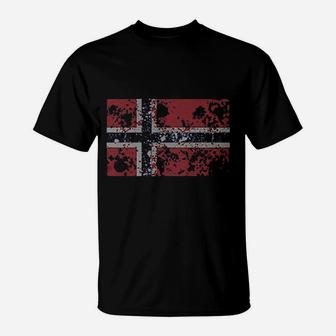Norway Flag Faded Abstract Norwegian Flag T-Shirt - Seseable
