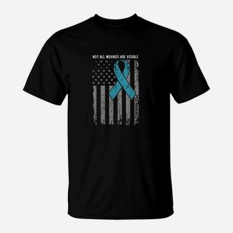 Not All Wounds Are Visible Ptsd Awareness T-Shirt - Seseable