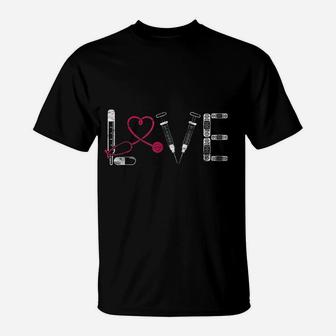 Nurse Gifts Rn Lpn Cna Doctor Love Nursing Medical Clinicals T-Shirt - Seseable