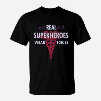Nurse Real Superheroes Wear Nurse Gift Women T-Shirt - Seseable