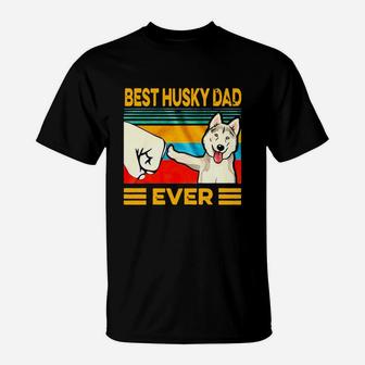 Official Best Husky Dad Ever Vintage Shirt T-Shirt - Seseable