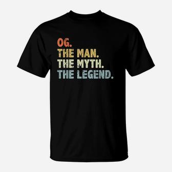 Og The Man Myth Legend Fathers Day Gift For Papa Grandpa T-Shirt - Seseable