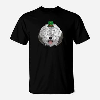 Old English Sheepdog Dog St Patricks Day Leprechaun T-Shirt - Seseable