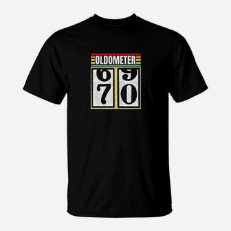 Oldometer 69-70 Years Old Automotive Enthusiasts Bday T-Shirt - Seseable