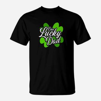 One Lucky Dad Fathers Day Gifts Premium T-Shirt - Seseable