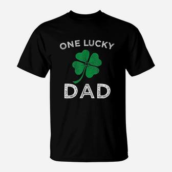 One Lucky Dad St Patricks Day Retro Father Gift T-Shirt - Seseable