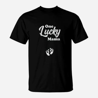 One Lucky Mama New Mom Gift St Patricks Day T-Shirt - Seseable