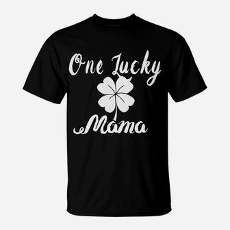 One Lucky Mama St Patricks Day Retro Vintage T-Shirt - Seseable