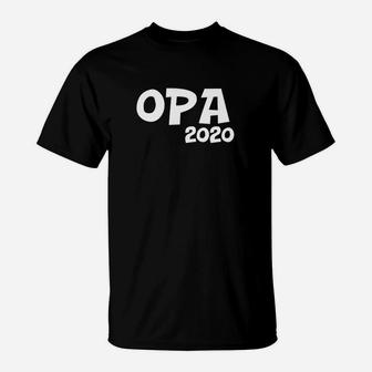 Opa 2020 Schwarzes T-Shirt mit weißer Schrift, Cooles Geschenk für Großväter - Seseable